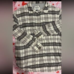 American Eagle Seriously lived in Soft Flannel oversized XS NEW snaps Shirt